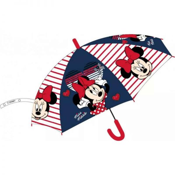 Minnie Egeres esernyő - 74 cm - sötétkék - piros/fehér csíkos