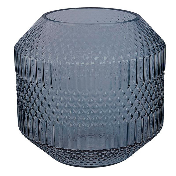 ORIGAMI modern üveg váza - kék - 20x20 cm - SZUPER ÁR