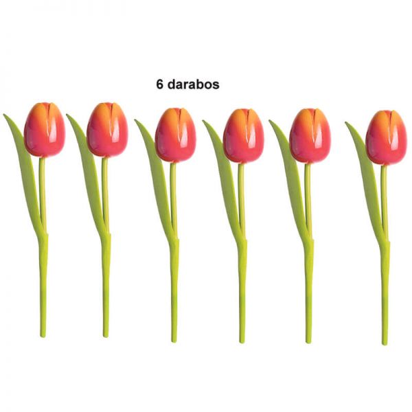 Tulipán művirág csokor - 6 szál - 18 cm