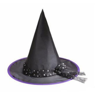 Csillogó Boszorkány kalap - lila karimás