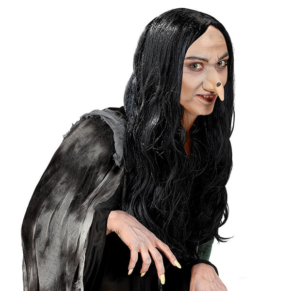 Boszorkány paróka - hosszú fekete
