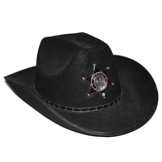 Sheriff kalap csillaggal - fekete
