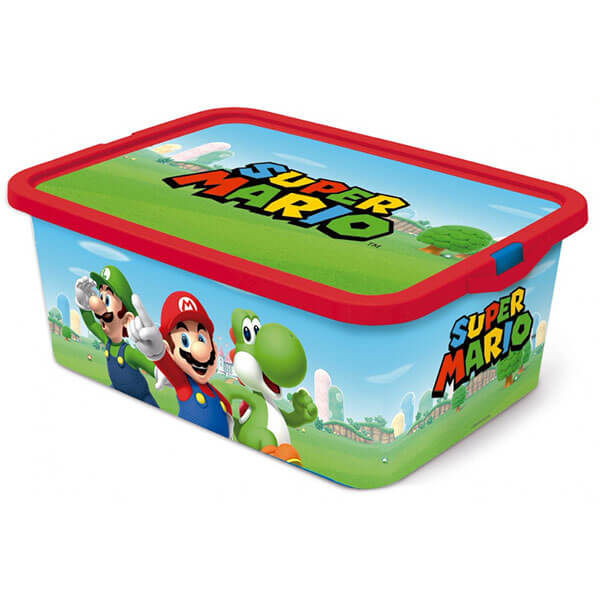 Super Mario műanyag játéktároló doboz - 13 literes