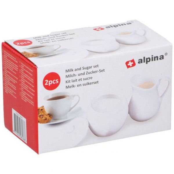 ALPINA kerámia cukortartó és tejkiöntő szett -  2 darabos - fehér