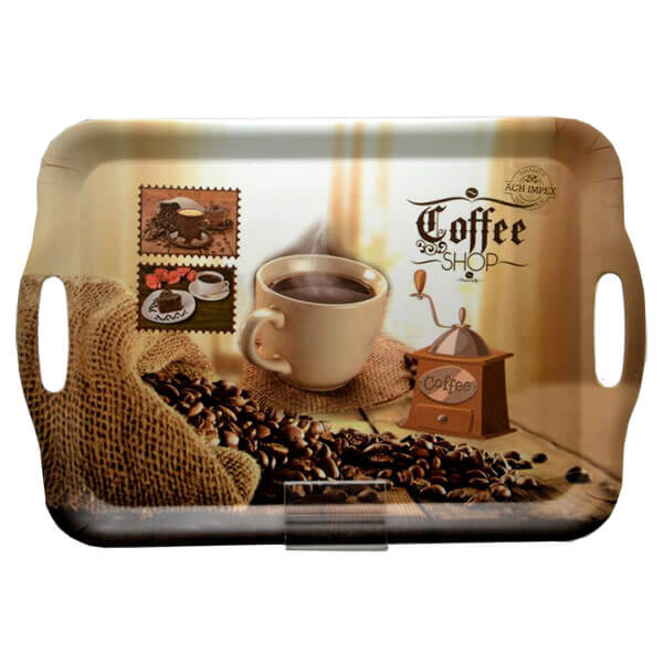 Coffee Shop - kávés füles műanyag tálca - 35,7x2,3x25,5 cm