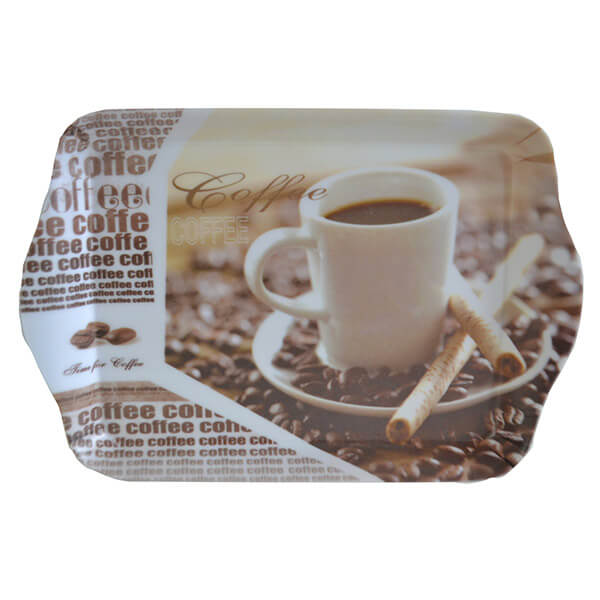 COFFEE TIME kávés műanyag tálca - 21x14,1 cm