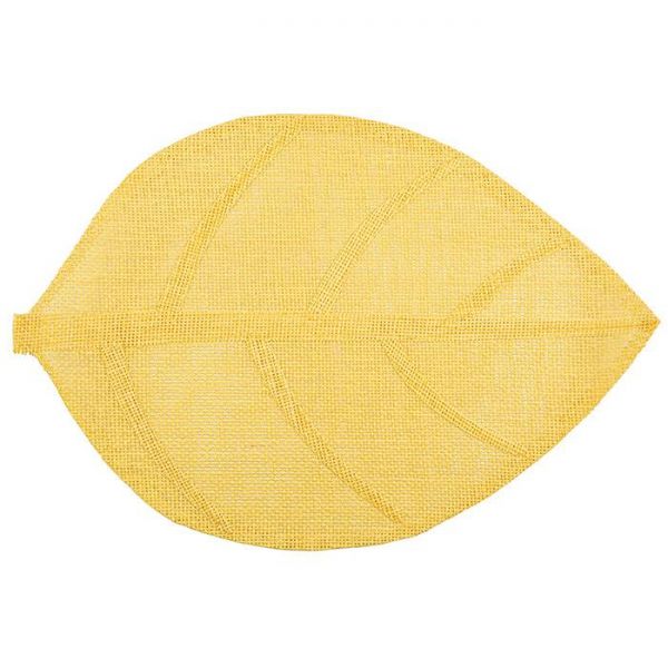 Levél alakú tányéralátét - 48x33 cm - sárga