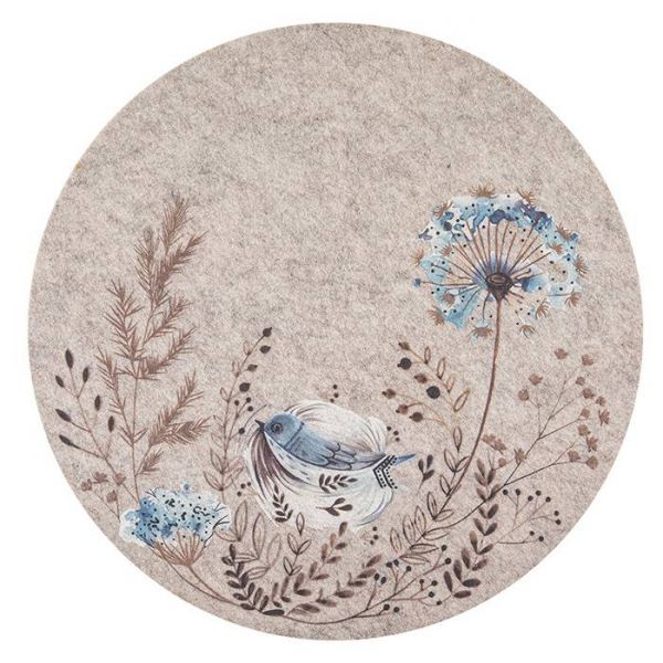 Madaras és pitypang virágos tányéralátét - filc kerek - Altom Serenity