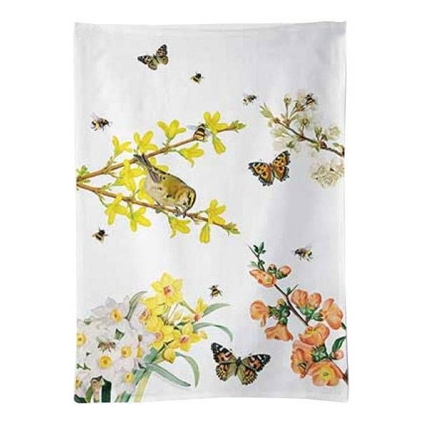 Tavaszi virágos - pillangós konyharuha / törlőruha 70x50 cm - Spring awakening