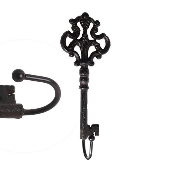 Kulcs formájú akasztó / kulcstartó - öntöttvas - 22 cm