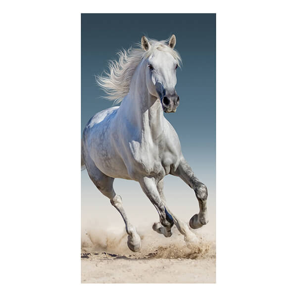 Lovas fürdőlepedő / strandtörölköző - 140x70 cm - fehér lovas
